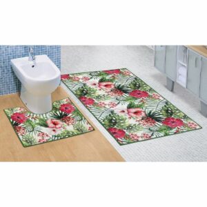 Bellatex Hibiszkusz 3D fürdőszobai szőnyeg szett