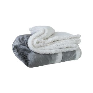Báránybőr takaró Feather szürke