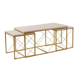Defne Gold Travertine dohányzóasztal