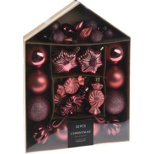 Festive karácsonyi dekorációs készlet bordó