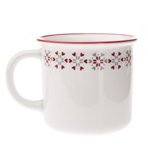 Heart flake karácsonyi porcelán bögre fehér