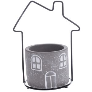 House beton virágtartó szürke