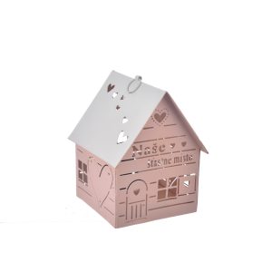 InDecor Fém gyertyatartó House - A mi boldog helyünk rózsaszín