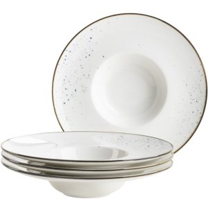 Mäser 4 darabos gourmet tányérkészlet Pintar Fehérkék pöttyös 26 cm