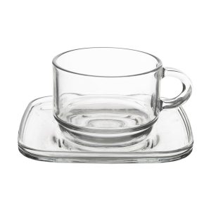 Orion üvegpohár készlet csészealjjal Cozy 6 db
