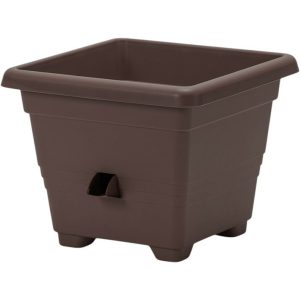 Plastia Bergamot önöntöző virágtartó 30 x 30 cm barna