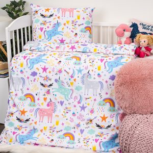 4Home Unicorns gyerek pamut ágyneműhuzat kiságyba