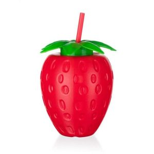 Banquet STRAWBERRY műanyag palack szívószállal