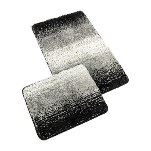 Bellatex Fürdőszoba szőnyeg szett kivágás nélkülBANYSILVER fekete