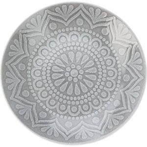 Ethnic kőagyag desszertes tányér