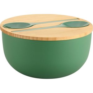 Kesper 58471 Salátás tál evőeszközökkel és bambuszfedéllel 24 cm