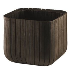 Keter Cube planter Műanyag virágcserép M barna