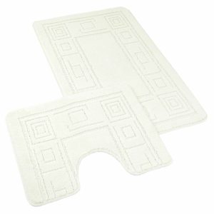 Kvalitex Ornament fürdőszoba szőnyeg szett krém