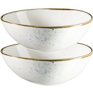 Mäser 2 darabos ovális tál készlet Pintar Fehérkék pöttyök 22 x 19 cm